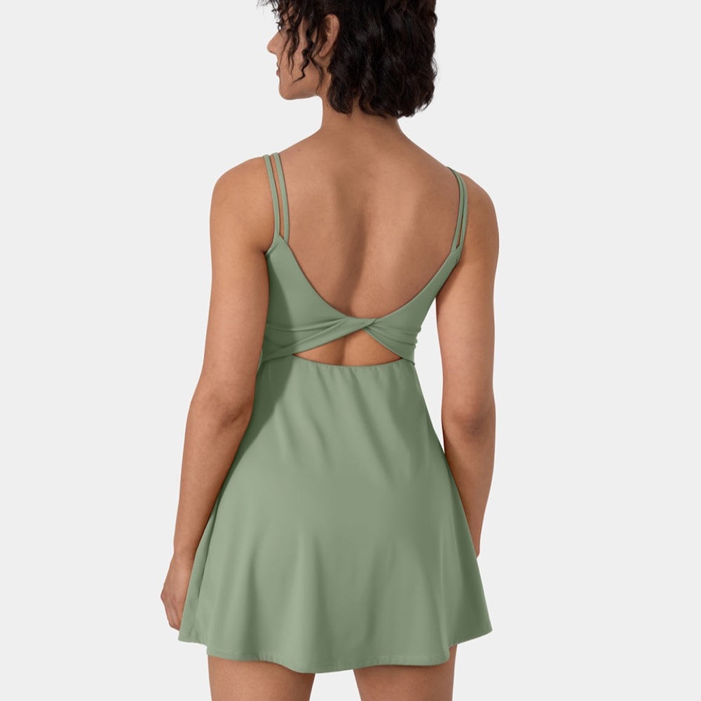 HALARA everyday cloudful double strap dress with shorts and removable padding